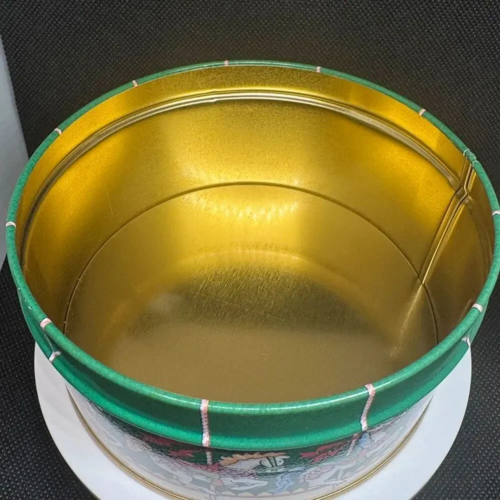 Vintage Avon Yuletide Carousel Christmas Decorative Tin with Original Box